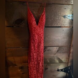 Elegant Red Lace Dress